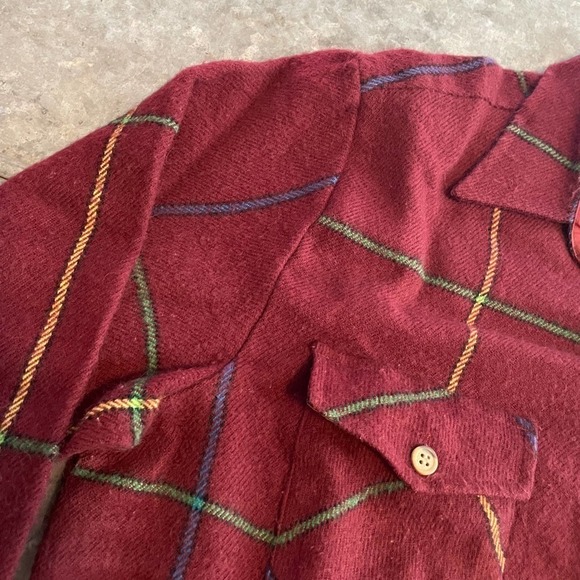 Vintage Mens Store Acrylic Plaid Flannel Button Up L/S Shirt Red Mens Medium - Picture 3 of 9